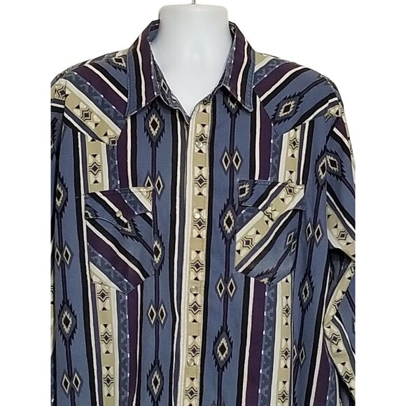 Corzini | Shirts | Vintage Corzini Aztec Pearl Snap Shirt Mens Size 3x ...